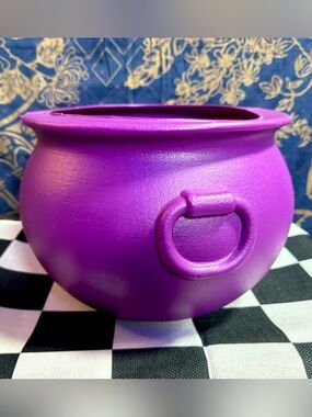 Vintage Purple General Foam Caldron Blow Mold Halloween Candy Pail
